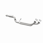 MagnaFlow 23992 hm grade direct-fit catalytic converter, opposite rear three-quarter view of the turntable spin