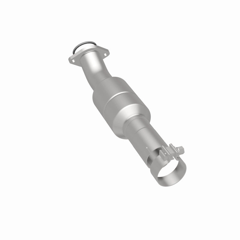 MagnaFlow 24183 hm grade direct-fit catalytic converter, rear three-quarter view of the turntable spin
