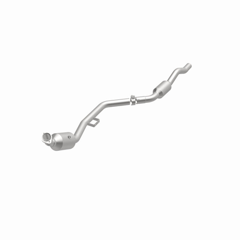 MagnaFlow 551666 carb direct-fit catalytic converter, opposite front three-quarter view of the turntable spin