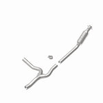 MagnaFlow 93420 hm grade direct-fit catalytic converter, rear view of the turntable spin