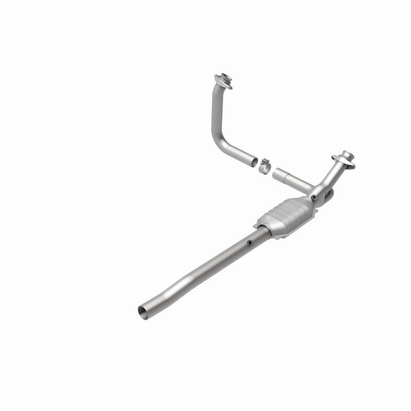 MagnaFlow 93616 hm grade direct-fit catalytic converter, rear view of the turntable spin
