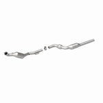 MagnaFlow 93289 hm grade direct-fit catalytic converter, front three-quarter view of the turntable spin