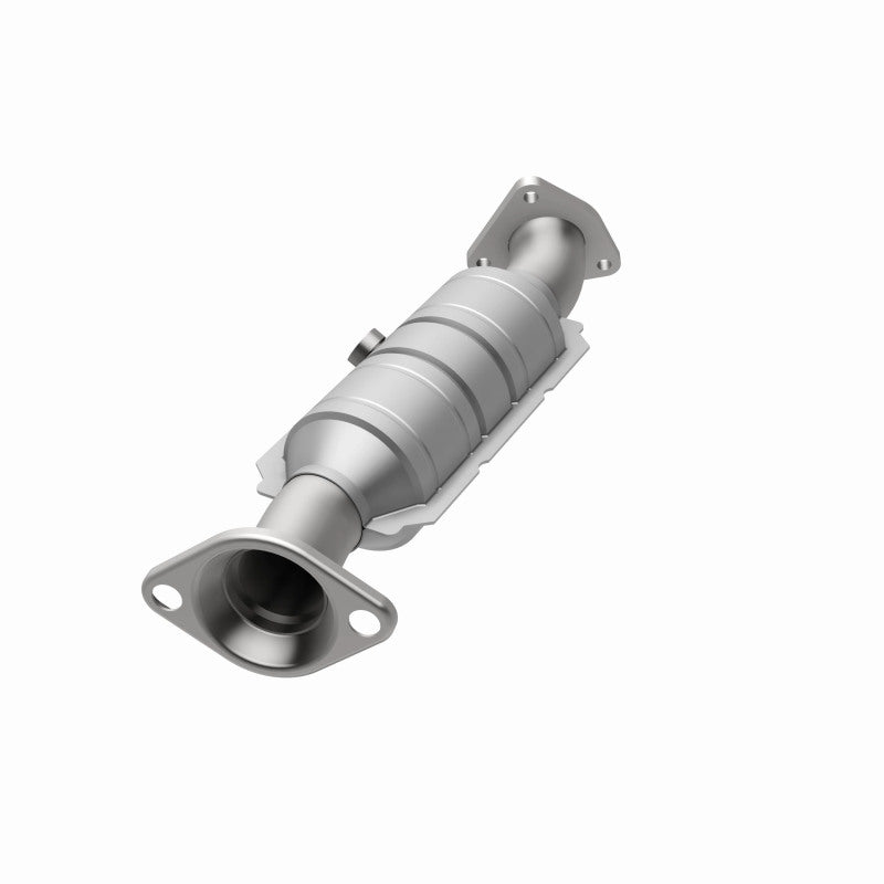 MagnaFlow 49261 oem grade direct-fit catalytic converter, opposite front three-quarter view of the turntable spin