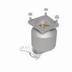 MagnaFlow 52129 oem grade direct-fit catalytic converter, rear three-quarter view of the turntable spin