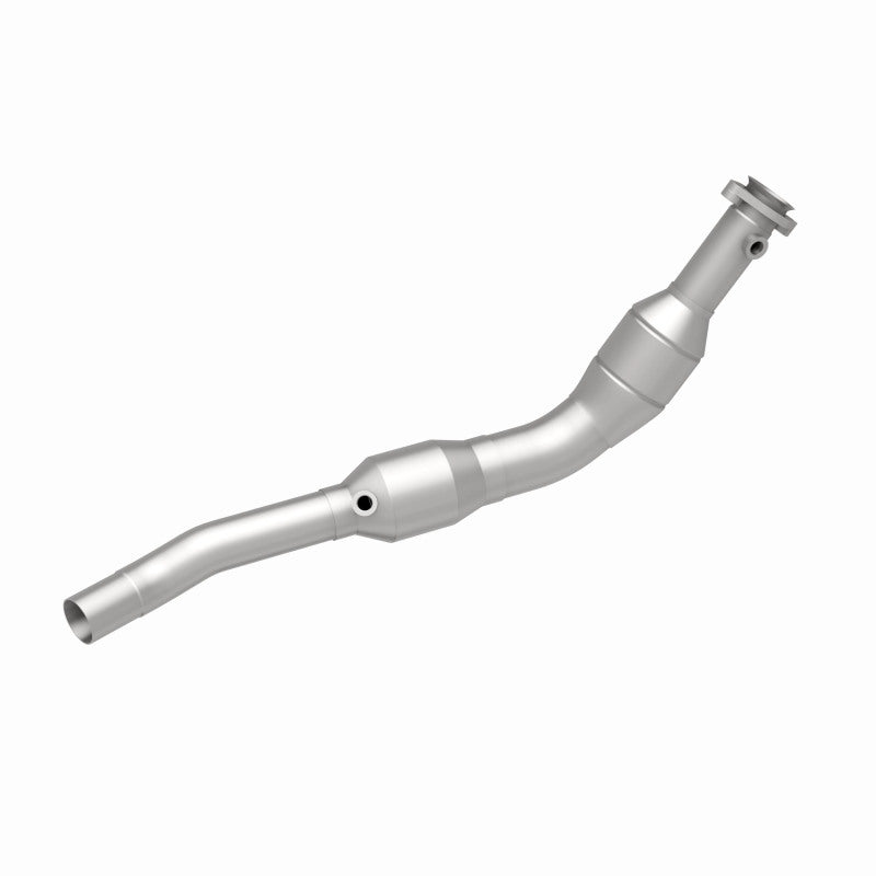 MagnaFlow 93687 hm grade direct-fit catalytic converter, rear three-quarter view of the turntable spin