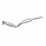 MagnaFlow 49669 oem grade direct-fit catalytic converter, front three-quarter view of the turntable spin