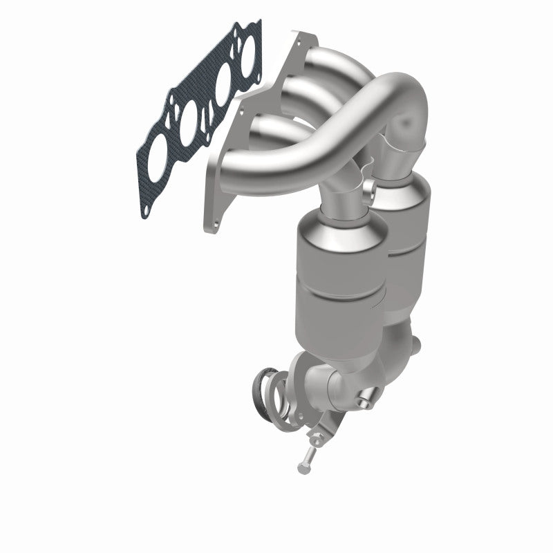 MagnaFlow 51830 oem grade manifold converter, opposite rear three-quarter view of the turntable spin