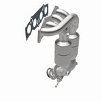 MagnaFlow 51830 oem grade manifold converter, opposite rear three-quarter view of the turntable spin
