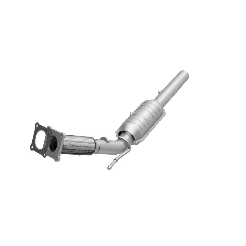 MagnaFlow 24333 hm grade direct-fit catalytic converter, opposite front three-quarter view of the turntable spin