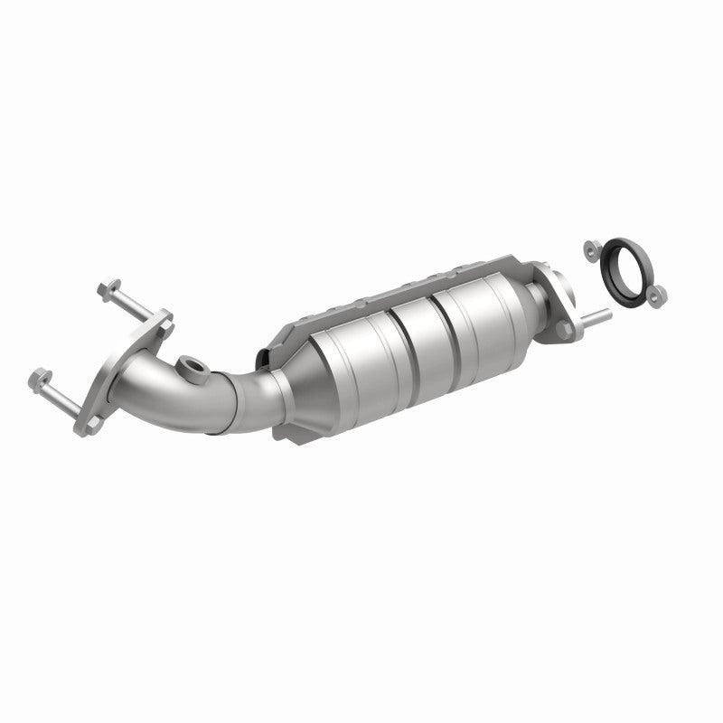 MagnaFlow 24403 hm grade direct-fit catalytic converter, front three-quarter view of the turntable spin
