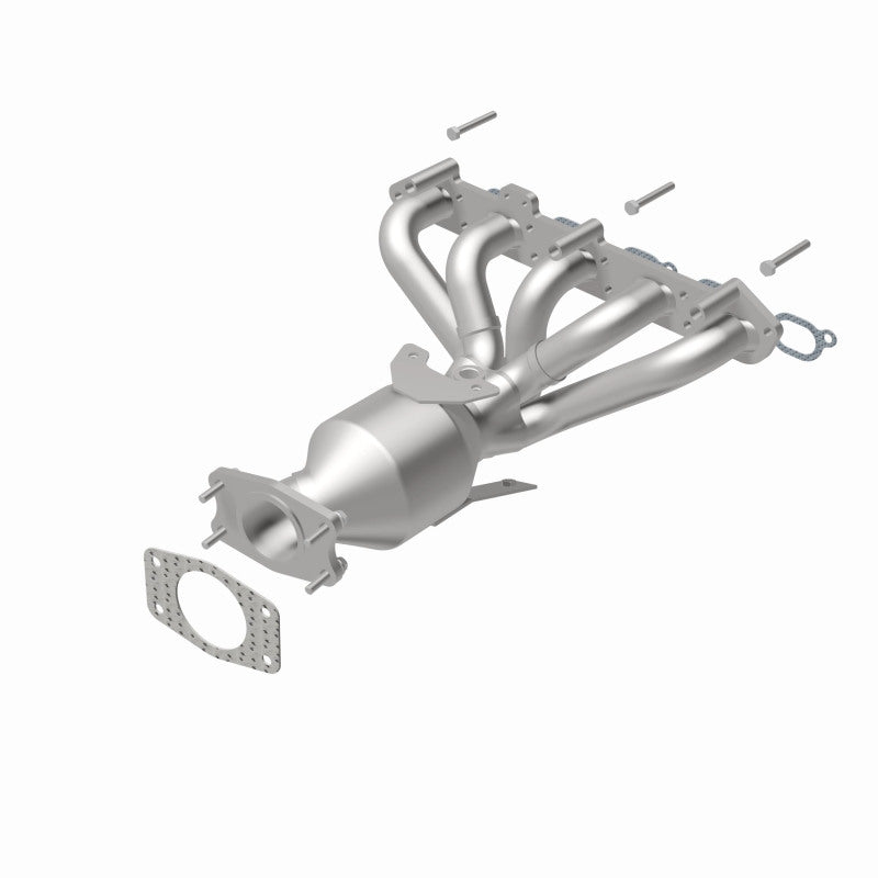 MagnaFlow 452425 carb manifold converter, rear view of the turntable spin