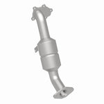 MagnaFlow 444307 carb direct-fit catalytic converter, rear three-quarter view of the turntable spin