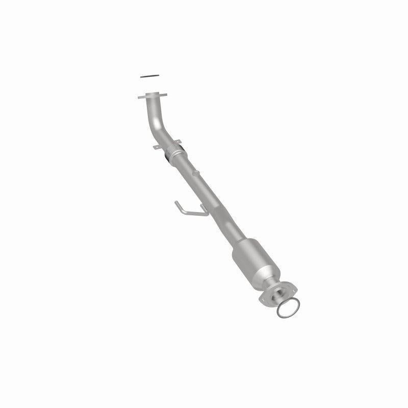 MagnaFlow 5571435 carb direct-fit catalytic converter, rear three-quarter view of the turntable spin