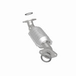 MagnaFlow 24930 hm grade direct-fit catalytic converter, rear three-quarter view of the turntable spin