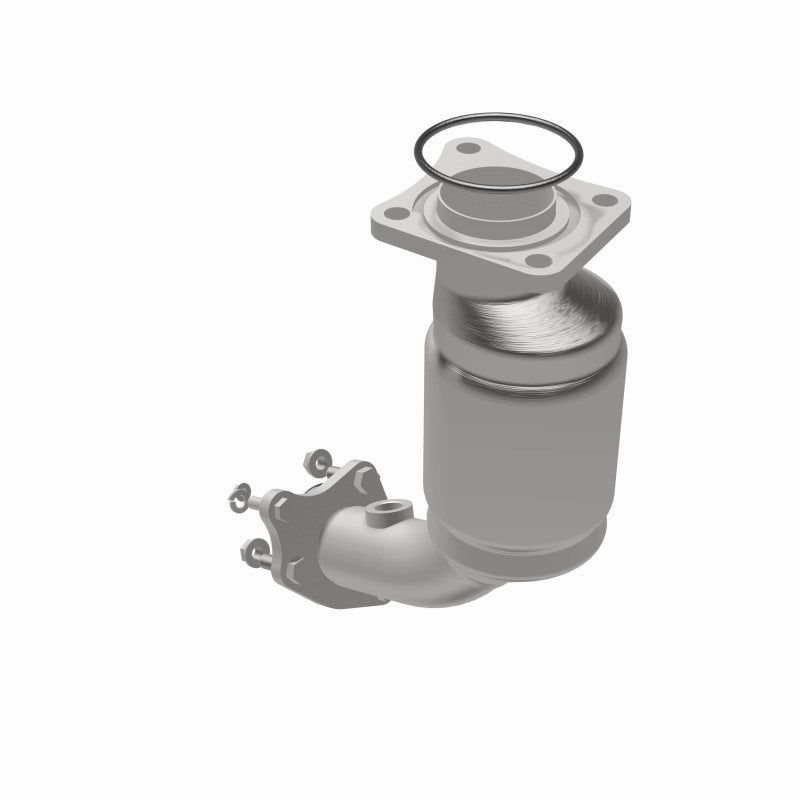 MagnaFlow 50219 hm grade direct-fit catalytic converter, opposite rear three-quarter view of the turntable spin