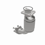 MagnaFlow 50219 hm grade direct-fit catalytic converter, opposite rear three-quarter view of the turntable spin