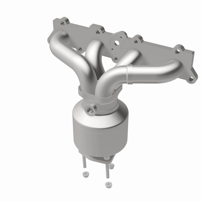 MagnaFlow 50150 hm grade manifold converter, opposite front three-quarter view of the turntable spin