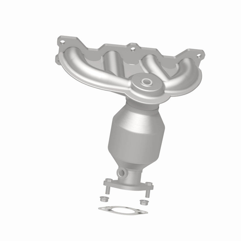 MagnaFlow 52590 oem grade manifold converter, rear three-quarter view of the turntable spin