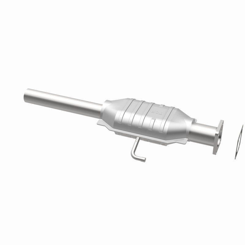 MagnaFlow 23225 epa direct-fit catalytic converter, opposite rear three-quarter view of the turntable spin