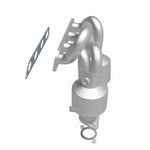 MagnaFlow 452066 carb manifold converter, side view of the turntable spin