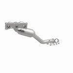 MagnaFlow 50290 hm grade manifold converter, front three-quarter view of the turntable spin