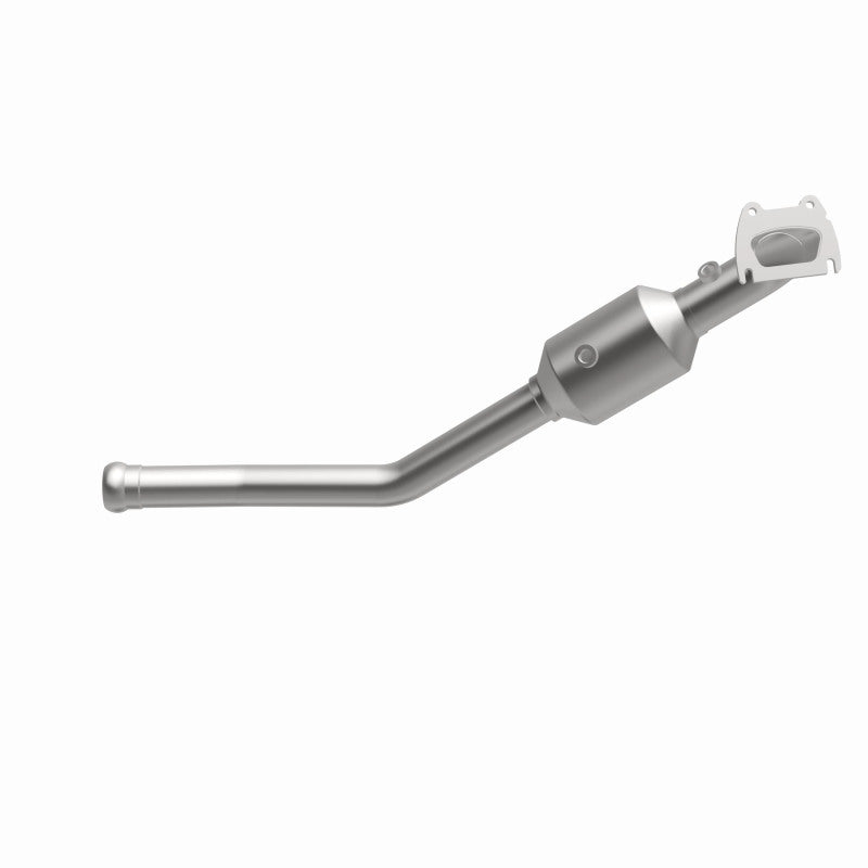 MagnaFlow 21-250 oem grade direct-fit catalytic converter, opposite front three-quarter view of the turntable spin
