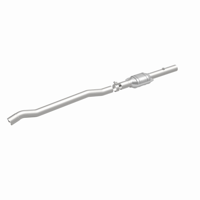 MagnaFlow 23505 hm grade direct-fit catalytic converter, front three-quarter view of the turntable spin