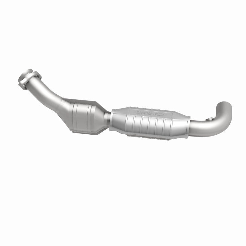 MagnaFlow 447131 carb direct-fit catalytic converter, side view of the turntable spin