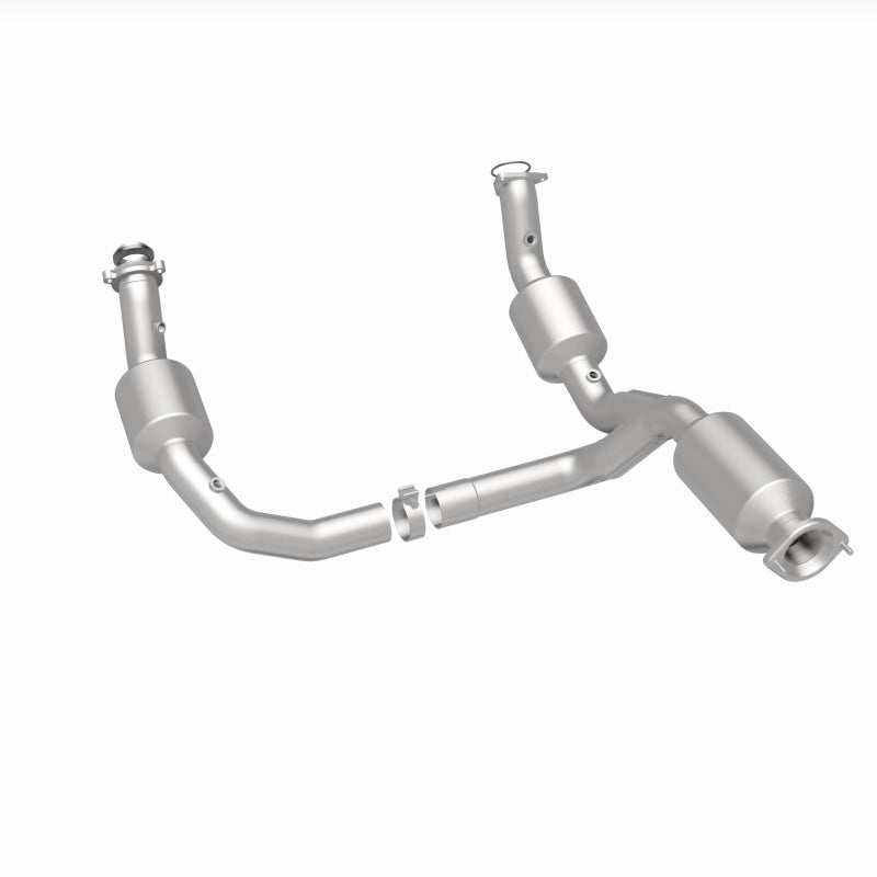 MagnaFlow 280429 oem grade direct-fit catalytic converter, rear three-quarter view of the turntable spin