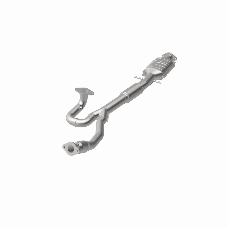 MagnaFlow 52000 oem grade direct-fit catalytic converter, opposite front three-quarter view of the turntable spin