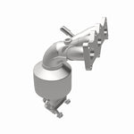 MagnaFlow 452025 carb manifold converter, opposite rear three-quarter view of the turntable spin