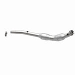 MagnaFlow 49724 oem grade direct-fit catalytic converter, opposite rear three-quarter view of the turntable spin