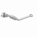 MagnaFlow 5461914 carb direct-fit catalytic converter, front three-quarter view of the turntable spin