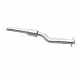 MagnaFlow 49173 oem grade direct-fit catalytic converter, opposite rear three-quarter view of the turntable spin