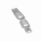 MagnaFlow 23386 epa direct-fit catalytic converter, rear three-quarter view of the turntable spin