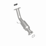 MagnaFlow 5461142 carb direct-fit catalytic converter, rear three-quarter view of the turntable spin