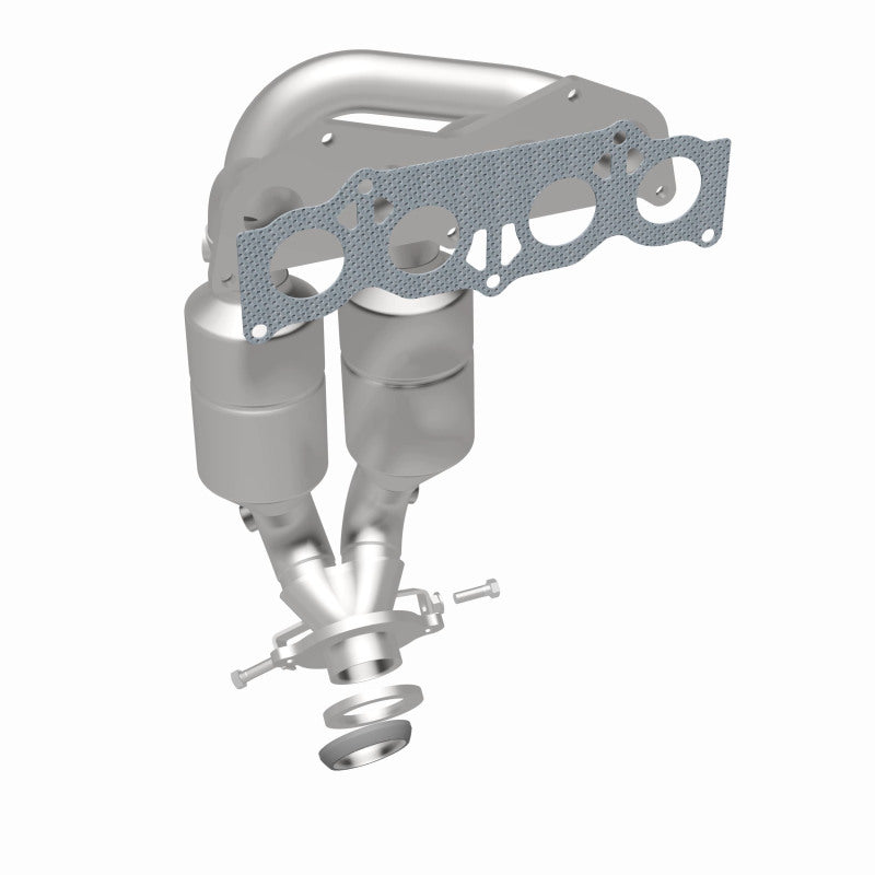 MagnaFlow 51830 oem grade manifold converter, rear three-quarter view of the turntable spin