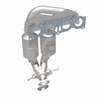 MagnaFlow 51830 oem grade manifold converter, rear three-quarter view of the turntable spin