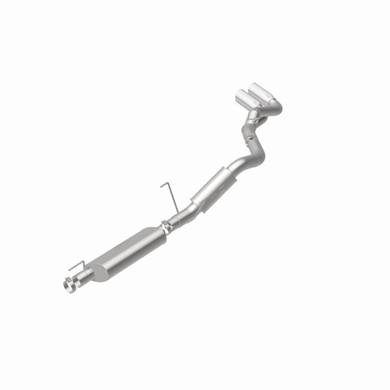 MagnaFlow 15333 street series cat-back exhaust, rear view of the turntable spin