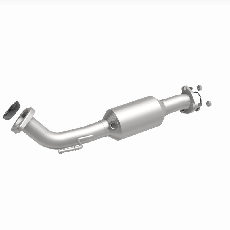 MagnaFlow 24097 hm grade direct-fit catalytic converter, front three-quarter view of the turntable spin