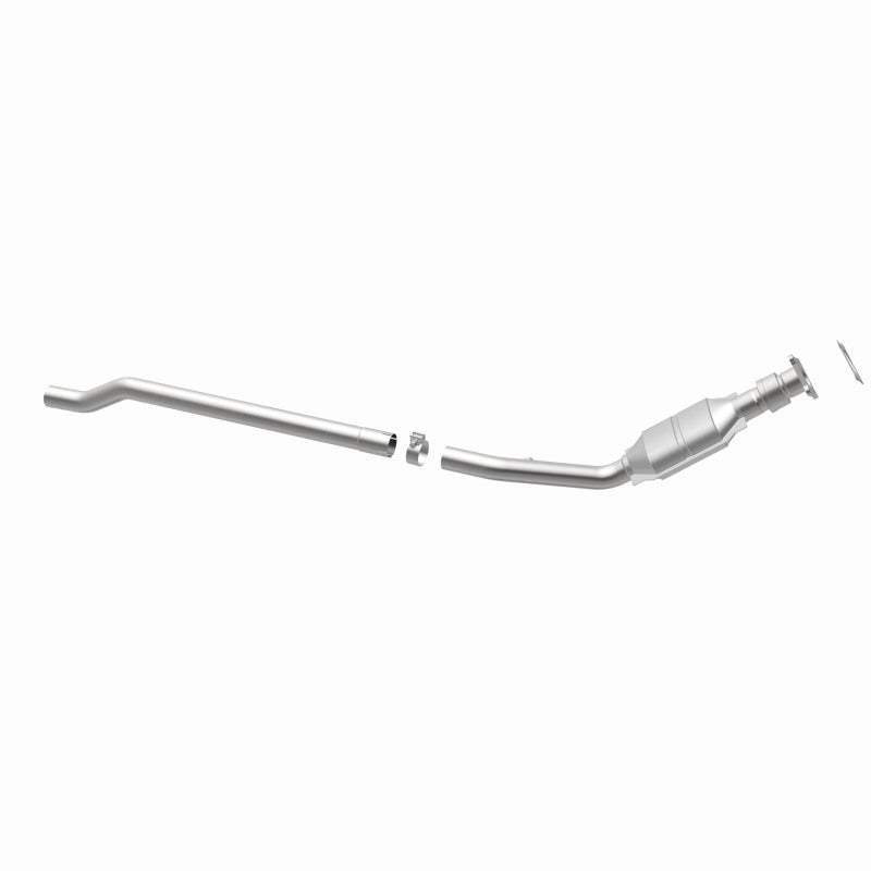 MagnaFlow 93277 hm grade direct-fit catalytic converter, opposite rear three-quarter view of the turntable spin
