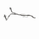 MagnaFlow 24437 hm grade direct-fit catalytic converter, side view of the turntable spin