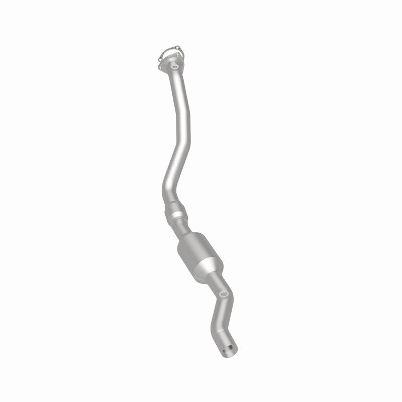 MagnaFlow 5461400 carb direct-fit catalytic converter, rear three-quarter view of the turntable spin