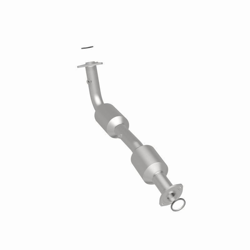 MagnaFlow 5582630 carb direct-fit catalytic converter, rear three-quarter view of the turntable spin