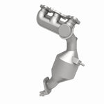 MagnaFlow 50690 hm grade manifold converter, rear view of the turntable spin