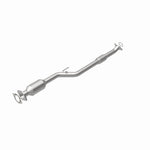 MagnaFlow 93355 hm grade direct-fit catalytic converter, rear view of the turntable spin