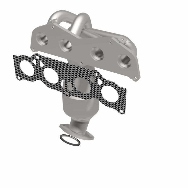 MagnaFlow 5531291 carb manifold converter, side view of the turntable spin