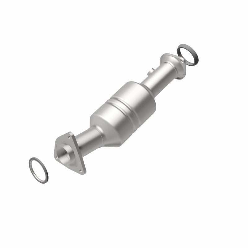 MagnaFlow 52222 oem grade direct-fit catalytic converter, rear view of the turntable spin