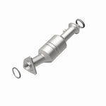 MagnaFlow 52222 oem grade direct-fit catalytic converter, rear view of the turntable spin