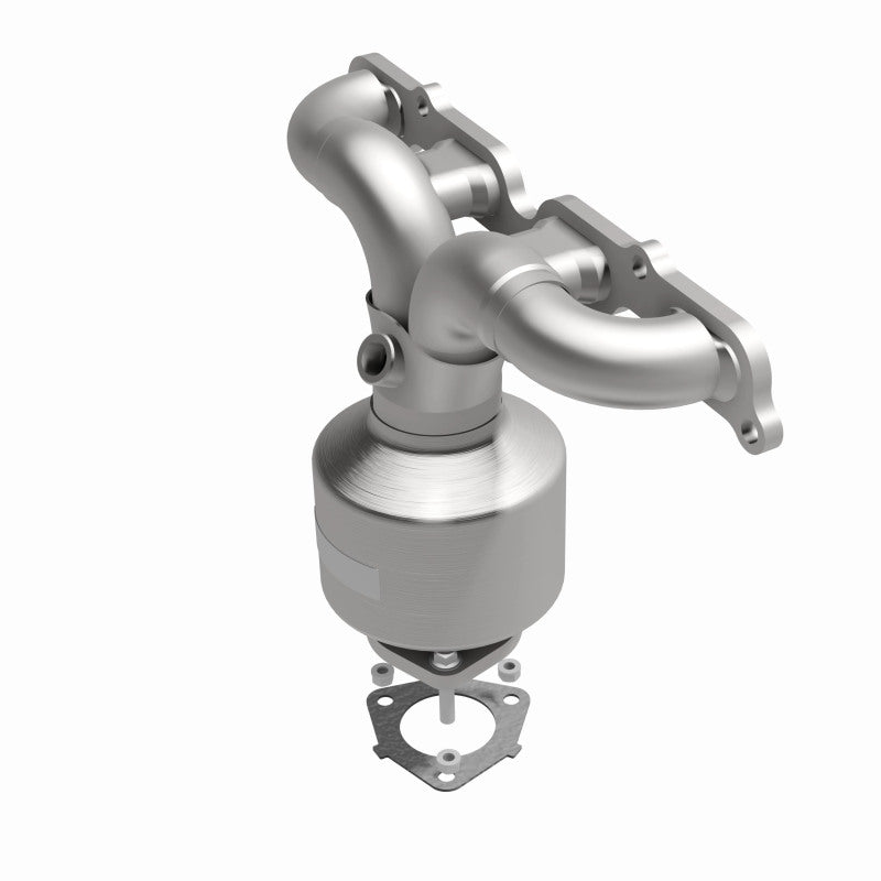 MagnaFlow 24998 hm grade manifold converter, front three-quarter view of the turntable spin
